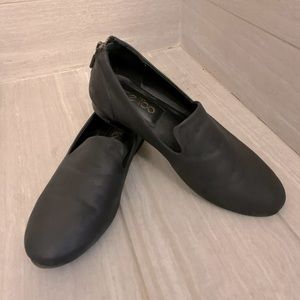 me too Black Faux Leather Flats Loafers Work Evening Dress Shoes Casual Flat 6